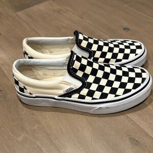 Vans Black and White Checkerboard Slip-Ons